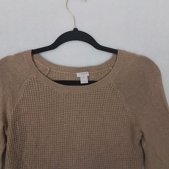 J.Crew Merino Wool Blend Waffle Knit Sweater‎ Size XS in Tan - Picture 3 of 10